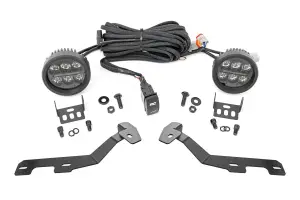 82294 | Rough Country LED Ditch Light Kit For Ram 1500 (1999-2024) | 3.5 Inch Round, Amber DRL