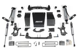 BDS712FDSC | BDS Suspension 4 Inch Lift Kit With Fox 2.5 Coil Over For Chevrolet Silverado / GMC Sierra 1500 4WD (2014-2018) | Factory Control Arm Is Cast Steel, Rear Block Kit Lift, Rear Fox 2.5 Coil Over With DSC Adjuster