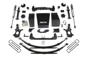 BDS715FS | BDS Suspension 4 Inch Lift Kit For Chevrolet Silverado / GMC Sierra 1500 4WD (2014-2018) | Factory Control Arm Is Cast Steel, Rear Leaf Springs Lift, Rear Fox 2.0 Performance Series Shocks