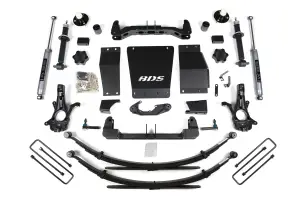 BDS715H | BDS Suspension 4 Inch Lift Kit For Chevrolet Silverado / GMC Sierra 1500 4WD (2014-2018) | Factory Control Arm Is Cast Steel, Rear Leaf Springs Lift, Rear NX2 Nitro Series Shocks