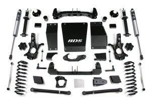 BDS731FS | BDS Suspension 6 Inch Lift Kit Chevrolet Suburban/Tahoe / GMC Yukon/Yukon XL 1500 4WD (2015-2019) | Factory Control Arm Cast Steel, Rear Fox 2.0 Performance Series Shocks