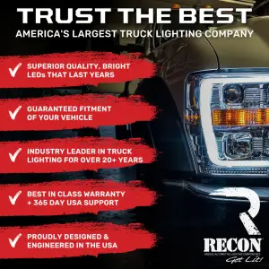 Recon Truck Accessories - 264100BK | Recon 5 Piece Cab Light Set LED Smoked Lens with Amber LEDs (1988-1998 F250, F350 | 1984-1996 F150) - Image 4