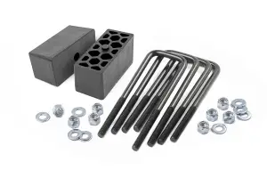 6521 | Rough Country 2.5 Inch Block And U-Bolt Kit (2019-2025 Silverado, Sierra 1500 2WD/4WD | Multi Leaf Spring)