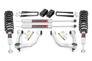 74240 | Rough Country 3.5 Inch Lift Kit With Upper Control Arms For Toyota Tacoma 4WD (2005-2023) | Aluminum Finish, Front M1 Struts, Rear M1 Shocks