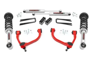 Rough Country - 54531RED | Rough Country 3 Inch Lift Kit For Ford F-150 4WD (2014-2020) | Control Arm Finish Red, N3 Struts With N3 Rear Shocks - Image 1