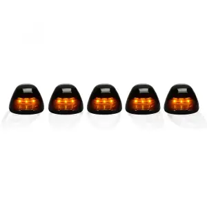 264143BK | Recon 5 Piece Cab Lights Smoked Lens Amber LEDs (1999-2016 F250, F350 Super Duty | DID NOT come with factory installed cab roof lights)