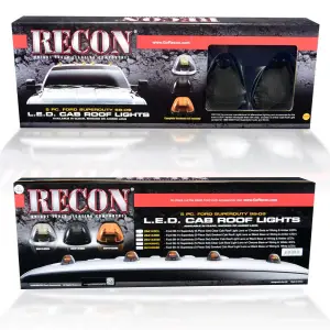 Recon Truck Accessories - 264143WHBK | Recon 5 Piece Cab Light Set LED Smoked Lens in White (1999-2016 F250, F350 Super Duty | DID NOT come with factory installed cab roof lights) - Image 12