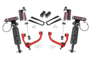 Rough Country - 54550RED | Rough Country 3 Inch Lift Kit For Ford F-150 4WD (2014-2020) | Red Finish, Vertex Coilovers & Shocks - Image 1