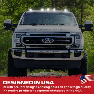 Recon Truck Accessories - 264343BKHPWH | Recon 5 Piece Smoked Cab Roof Light Set 2-Way Front  Rear Facing Ultra High-Power White LEDs (2017-2022 F250, F350 Super Duty | Replaces OEM factory installed cab roof lights) - Image 6