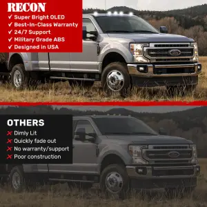 Recon Truck Accessories - 264343BKHPWH | Recon 5 Piece Smoked Cab Roof Light Set 2-Way Front  Rear Facing Ultra High-Power White LEDs (2017-2022 F250, F350 Super Duty | Replaces OEM factory installed cab roof lights) - Image 8