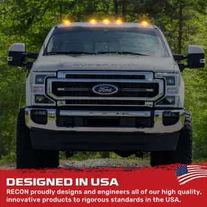 Recon Truck Accessories - 264343BKHPAM | Recon 5 Piece Smoked Cab Roof Light Set 2-Way Front  Rear Facing Ultra High-Power Amber LEDs (2017-2022 F250, F350 Super Duty | Replaces OEM factory installed cab roof lights) - Image 6