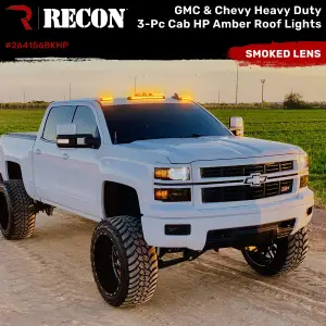 Recon Truck Accessories - 264156BKHP | Recon 3 Piece Cab Roof Light Set OLED Smoked Lens in Amber (2007-2014 Silverado, Sierra 2500 HD, 3500 HD) - Image 2