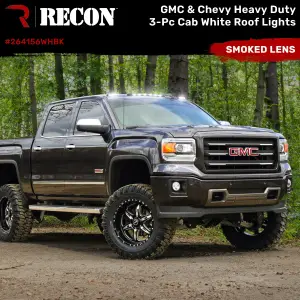 Recon Truck Accessories - 264156WHBK | Recon 3 Piece Cab Roof Light Set OLED Smoked Lens in White (2007-2014 Silverado, Sierra 2500 HD, 3500 HD) - Image 4