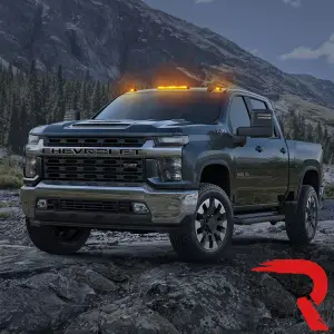 Recon Truck Accessories - 264158AM | Recon 3 Piece Set Amber Cab Roof Light Lens with Amber LED’s (2020-2024 Silverado, Sierra 2500 HD, 3500 HD | Replaces OEM factory installed cab roof lights) - Image 10