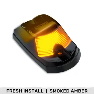 Recon Truck Accessories - 264342BKHPAMX | Recon 1 Piece Single Smoked Cab Roof Light 2-Way Front & Rear Facing Ultra High-Power Amber LEDs (2017-2024 F250, F350 Super Duty) - Image 1