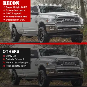 Recon Truck Accessories - 264345WHBK | Recon 5 Piece Cab Roof Light Set LED Smoked Lens in White (2019-2024 Ram 2500, 3500 | Fresh Install Only) - Image 4