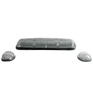 Recon Truck Accessories - 264155CLS | Recon 3 Piece Cab Roof Light Set Clear with White & Amber Strobe LEDs SCANNING (2002-2007 Silverado, Sierra 2500 HD, 3500 HD) - Image 1