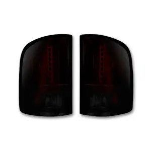 Recon Truck Accessories - 264189RBK | Recon Tail Lights LED in Dark Red Smoked (2007-2013 Sierra 1500 | 2007-2013 Sierra 2500 HD, 3500 HD) - Image 1