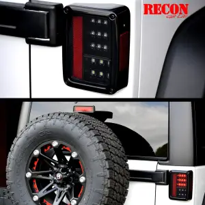 Recon Truck Accessories - 264234BK | Recon Tail Lights LED in Smoked (2007-2018 Wrangler JK) - Image 6