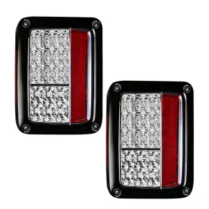 Recon Truck Accessories - 264234CL | Recon Tail Lights LED in Clear (2007-2018 Wrangler JK) - Image 1