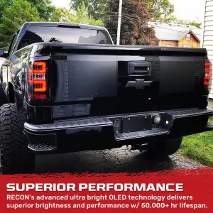 Recon Truck Accessories - 264238BK | Recon (Replaces OEM Halogen Only) Tail Lights OLED in Smoked (2014-2018 Silverado 1500 | 2014-2019 Silverado 2500, 3500 | 2015-2019 Sierra 3500 DRW) - Image 3