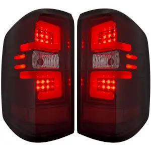 Recon Truck Accessories - 264238RBK | Recon (Replaces OEM Halogen Only) Tail Lights OLED in Dark Red Smoked (2014-2018 Silverado 1500 | 2014-2019 Silverado 2500, 3500 | 2015-2019 Sierra 3500 DRW) - Image 1