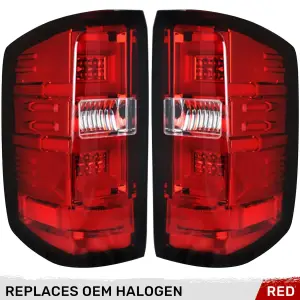 264238RD | Recon (Replaces OEM Halogen Only) Tail Lights OLED in Red (2014-2018 Silverado 1500 | 2014-2019 Silverado 2500, 3500 | 2015-2019 Sierra 3500 DRW)