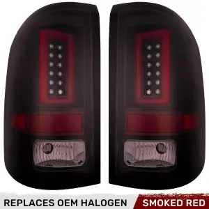 Recon Truck Accessories - 264239RBK | Recon (Replaces Factory Halogen Style) Tail Lights OLED in Dark Red Smoked (2014-2018 Sierra 1500 | 2014-2019 Sierra 2500, 3500 SRW) - Image 1