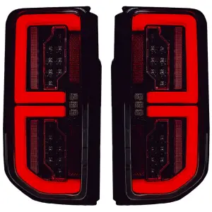 Recon Truck Accessories - 264279BK | Recon (Replaces OEM Halogen) Tail Lights High-Powered OLED Bar Style Running & LED Brake Lights, Includes OLED Startup Sequence in Smoked (2021-2024 Bronco) - Image 1