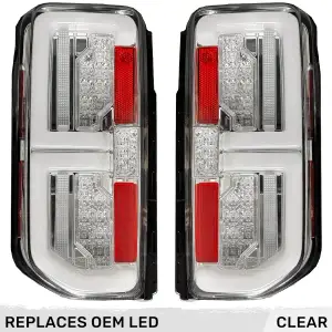 264279LEDCL | Recon (Replaces OEM LED) Tail Lights High-Powered OLED Bar Style Running & LED Brake Lights, Includes OLED Startup Sequence in Clear (2021-2024 Bronco)