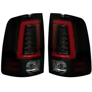 264369BKS | Recon (Replaces OEM Halogen) OLED TAIL LIGHTS w/ Scanning OLED Turn Signals in Smoked (2009-2023 Ram 1500 Classic | 2010-2018 Ram 2500, 3500)