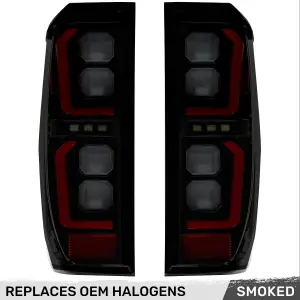 264398BK | Recon (Replaces OEM Halogen) Tail Lights OLED in Smoked (2019-2023 Sierra 1500 | 2020-2023 Sierra 2500, 3500)