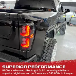 Recon Truck Accessories - 264398BK | Recon (Replaces OEM Halogen) Tail Lights OLED in Smoked (2019-2023 Sierra 1500 | 2020-2023 Sierra 2500, 3500) - Image 7