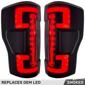 Recon Truck Accessories - 264399LEDBK | Recon (Replaces OEM LED) Tail Lights OLED in Smoked (2020-2022 F250, F350 Super Duty) - Image 2