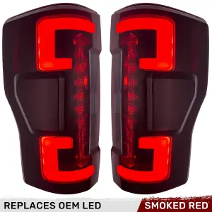 Recon Truck Accessories - 264399LEDRBK | Recon (Replaces OEM LED) Tail Lights OLED in Dark Red Smoked (2020-2022 F250, F350 Super Duty) - Image 2