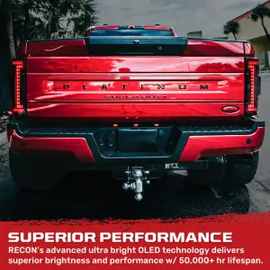 Recon Truck Accessories - 264399RBK | Recon (Replaces OEM Halogen) Tail Lights OLED in Dark Red Smoked (2020-2022 F250, F350 Super Duty) - Image 10