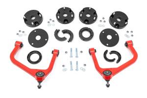 11800RED | Rough Country 2.5 Inch Suspension Lift Kit With Red Upper Control Arms Struts Spacers (2022-2024 Yukon 4WD | With Magneride)