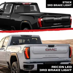 Recon Truck Accessories - 264101CAM2BK | Recon LED 3rd Brake Light Kit Ultra High Power Red with White LED Cargo Lights| Replaces LED 3rd Brake Light with 2 Cargo Bed Cameras in Smoked (2019-2024 Silverado, Sierra 1500 | 2020-2024 Silverado, Sierra 2500, 3500) - Image 7