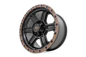 Rough Country - 79180912 | Rough Country 79 Series Wheel | One-Piece | Semi Gloss Black w/Bronze Ring | 18x9 | 6x5.5 | 0mm - Image 3