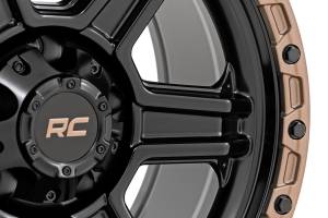 Rough Country - 79180912 | Rough Country 79 Series Wheel | One-Piece | Semi Gloss Black w/Bronze Ring | 18x9 | 6x5.5 | 0mm - Image 4