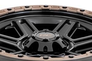 Rough Country - 79180912 | Rough Country 79 Series Wheel | One-Piece | Semi Gloss Black w/Bronze Ring | 18x9 | 6x5.5 | 0mm - Image 5