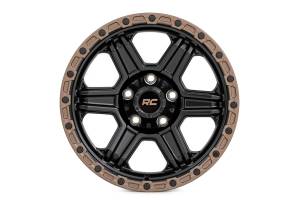 Rough Country - 79170912 | Rough Country 79 Series Wheel | One-Piece | Semi Gloss Black w/Bronze Ring | 17x8.5 | 6x5.5 | 0mm - Image 2