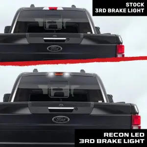 Recon Truck Accessories - 264129XBK | Recon LED 3rd Brake Light Kit Ultra High Power Red with White LED Cargo Lights in Smoked (2021-2024 F150 | 2021-2024 F250, F350 Super Duty | 2021-2024 Ranger) - Image 6