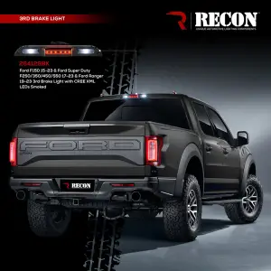 Recon Truck Accessories - 264129XBK | Recon LED 3rd Brake Light Kit Ultra High Power Red with White LED Cargo Lights in Smoked (2021-2024 F150 | 2021-2024 F250, F350 Super Duty | 2021-2024 Ranger) - Image 16