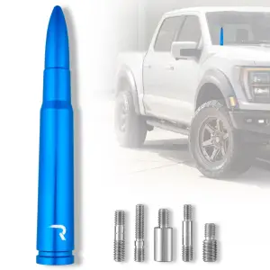 Recon Truck Accessories - 264ANT50BL | Recon .50 Cal Bullet Antenna (Fits OEM Factory Threaded Antenna) in Blue - Image 2