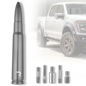 Recon Truck Accessories - 264ANT50BR | Recon .50 Cal Bullet Antenna (Fits OEM Factory Threaded Antenna) in Brushed Aluminum - Image 2