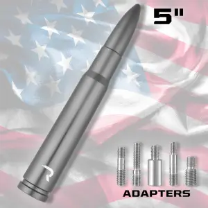 Recon Truck Accessories - 264ANT50BR | Recon .50 Cal Bullet Antenna (Fits OEM Factory Threaded Antenna) in Brushed Aluminum - Image 3