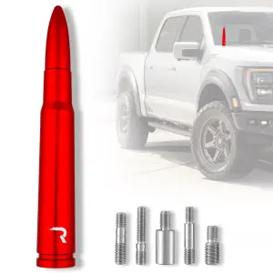 Recon Truck Accessories - 264ANT50RD | Recon .50 Cal Bullet Antenna (Fits OEM Factory Threaded Antenna) in Red - Image 1