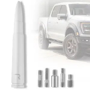 Recon Truck Accessories - 264ANT50WH | Recon .50 Cal Bullet Antenna (Fits OEM Factory Threaded Antenna) in White - Image 2