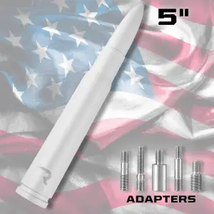 Recon Truck Accessories - 264ANT50WH | Recon .50 Cal Bullet Antenna (Fits OEM Factory Threaded Antenna) in White - Image 4